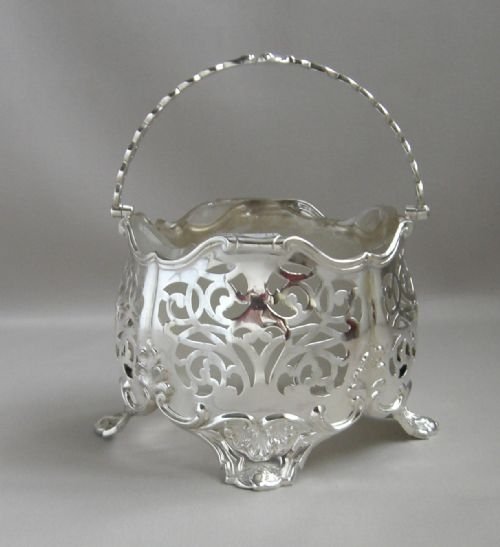 antique silver sugar baasket