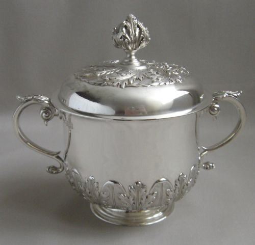 antique britannia silver porringer cover