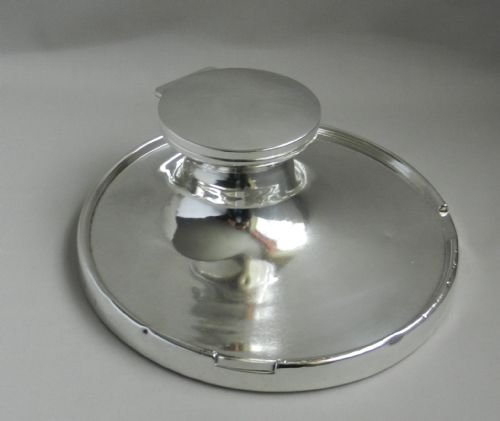 huge art deco silver inkwell