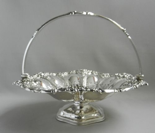 antique silver cake basket