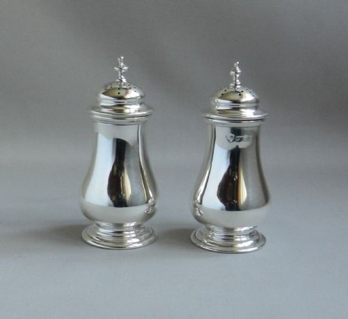 pair silver pepper pots