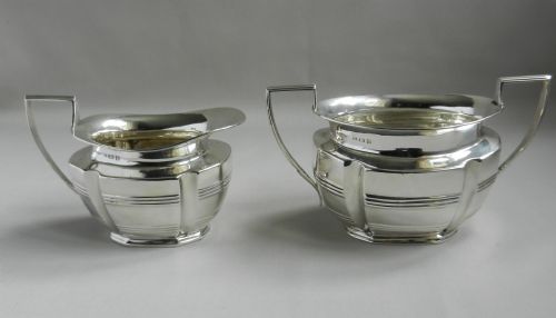 antique silver sugar cream set
