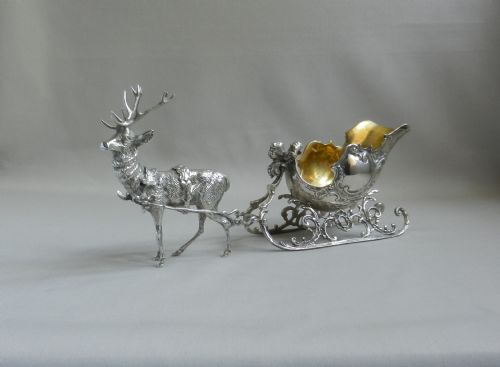 antique silver reindeer sleigh