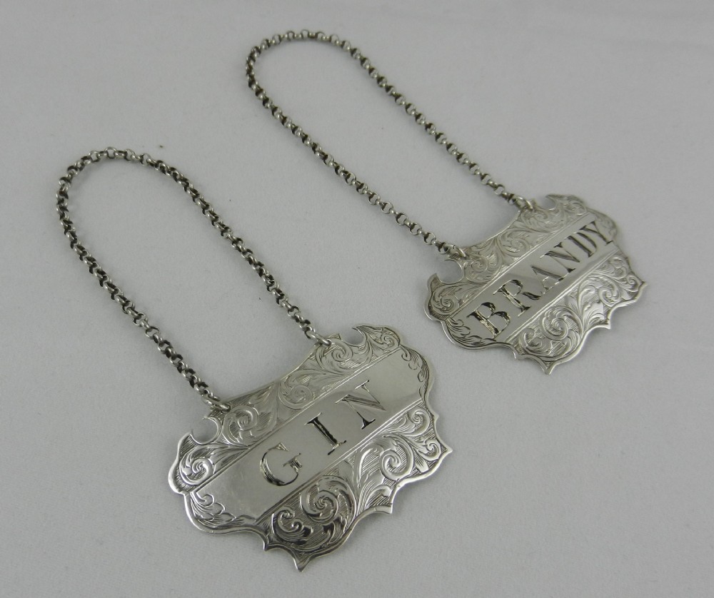 Antique Silver Decanter Labels. 246901