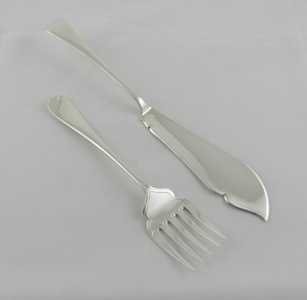 antique silver fish servers