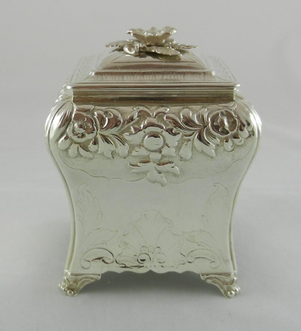 antique silver tea caddy