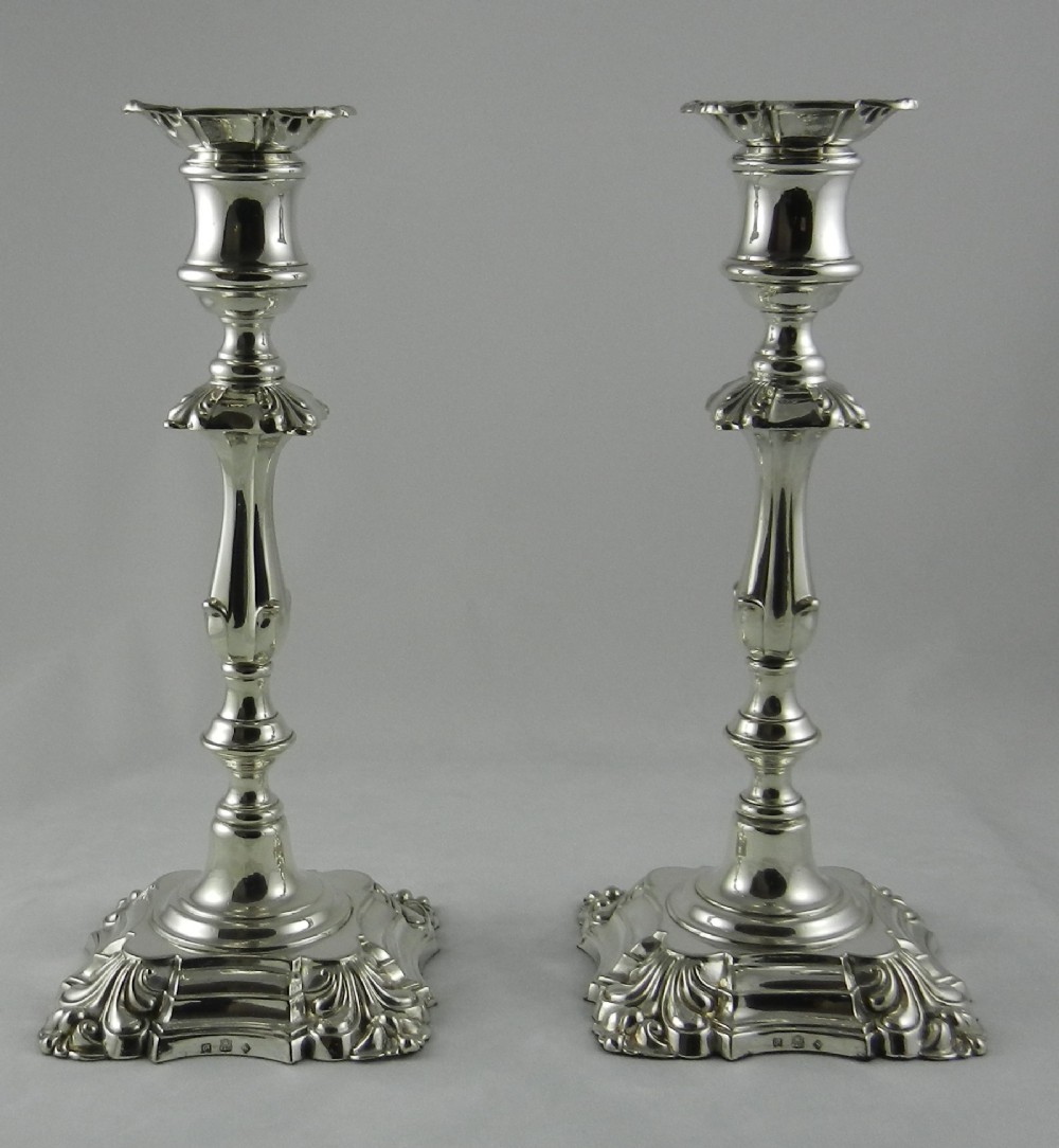 antique silver plated candlesticks