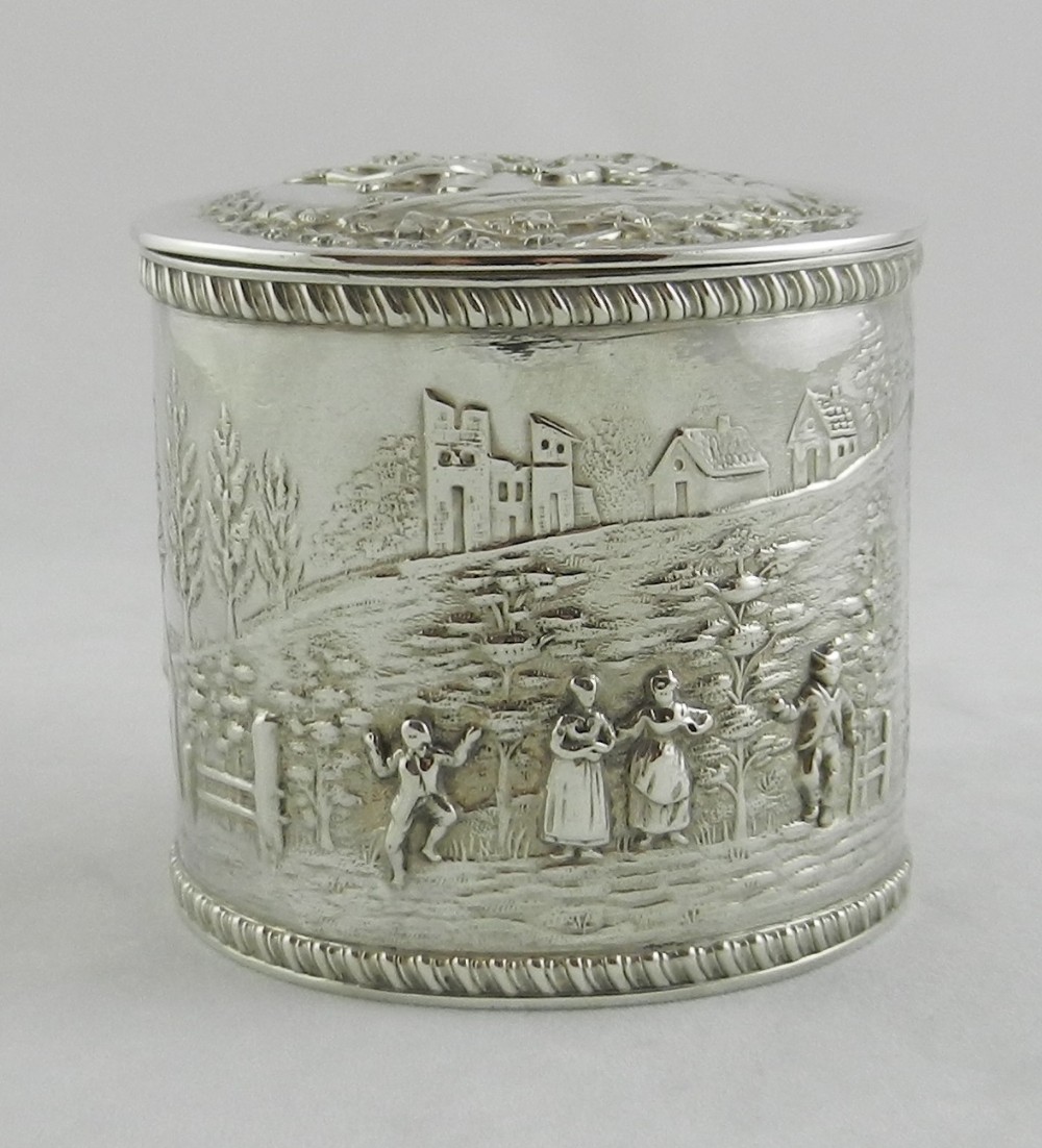 antique silver tea caddy