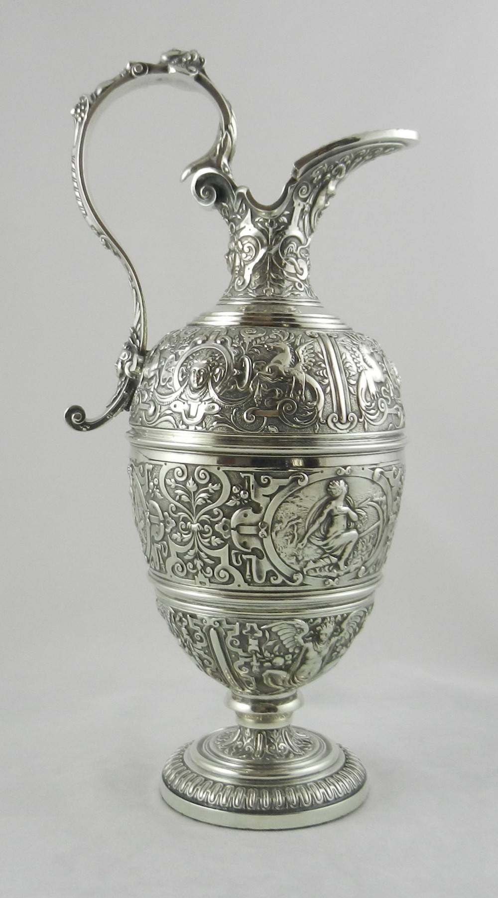 antique silverplated wine ewer