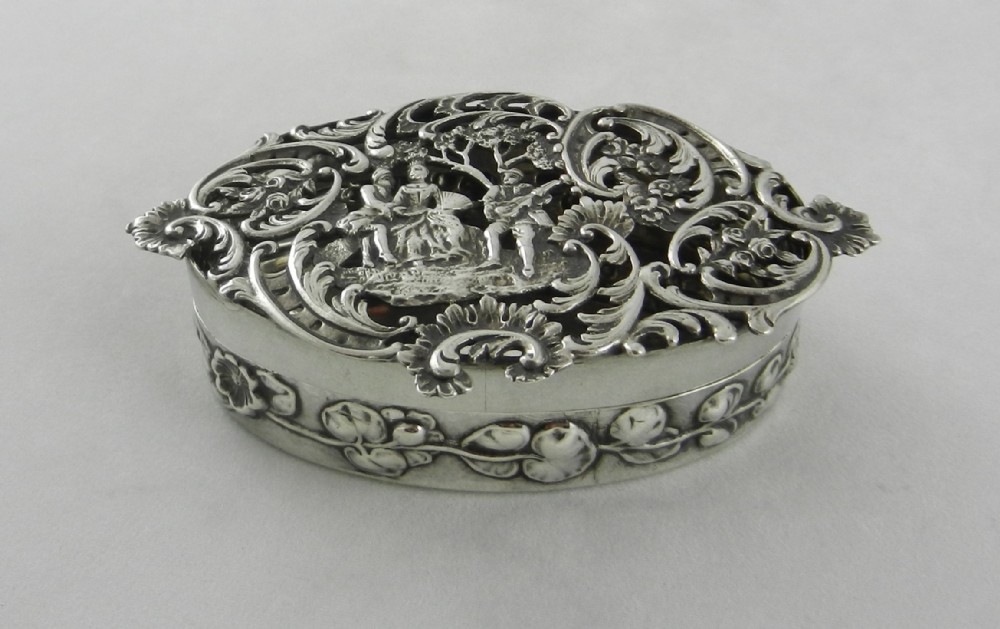 antique silver pot pourri box