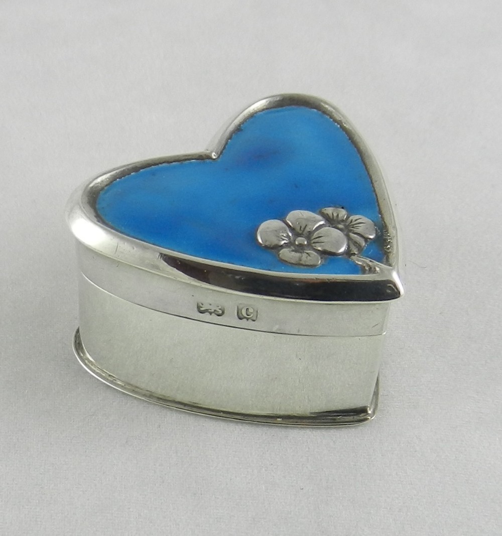 antique silver enamel box