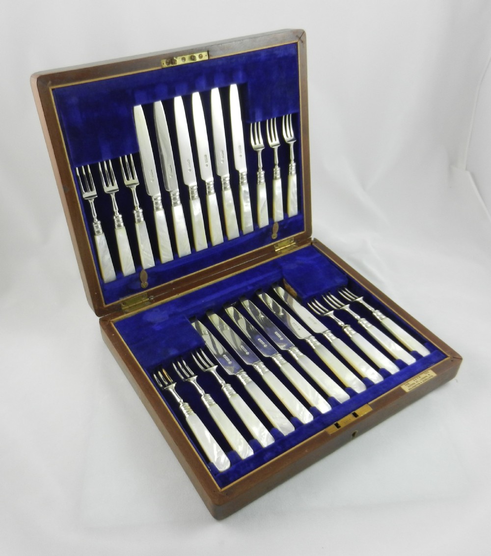 antique silver dessert cutlery