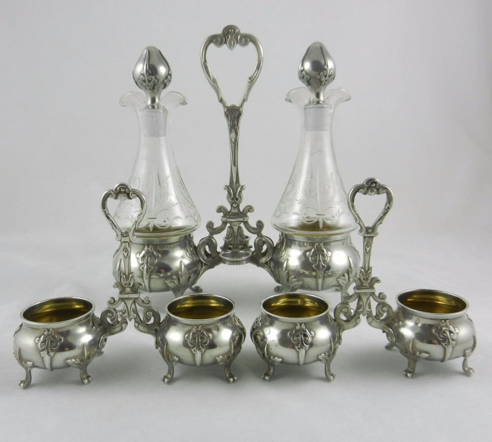 antique silver condiment suite