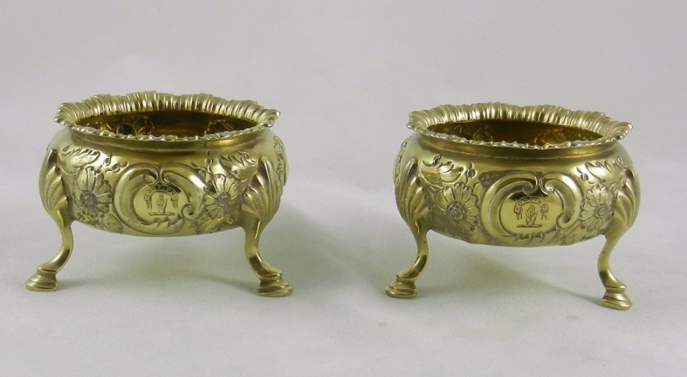 antique silvergilt salts