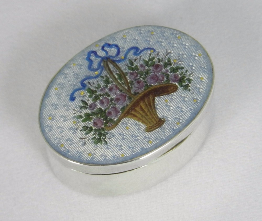 antique silver enamel box