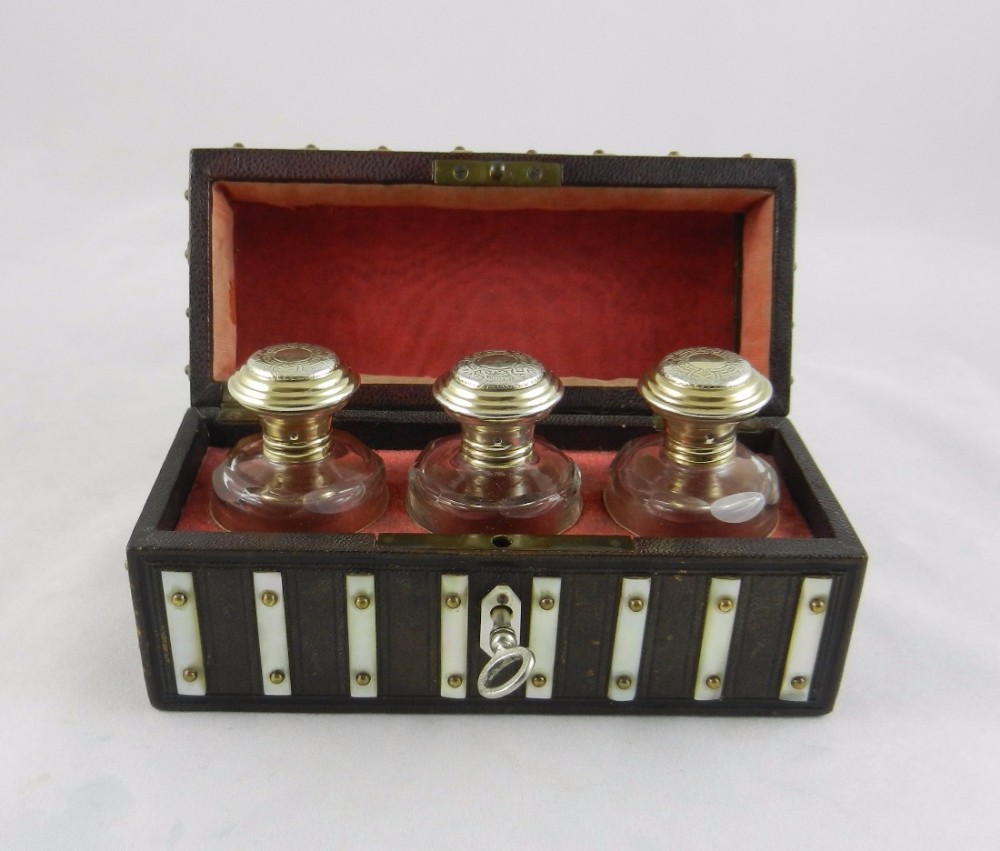 antique silvergilt glass scent bottles