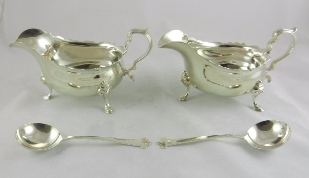 silver sauce boats ladles
