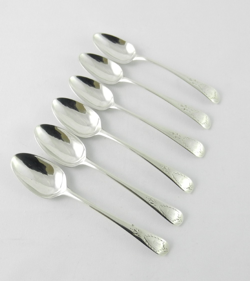 set of hester bateman silver tea spoons