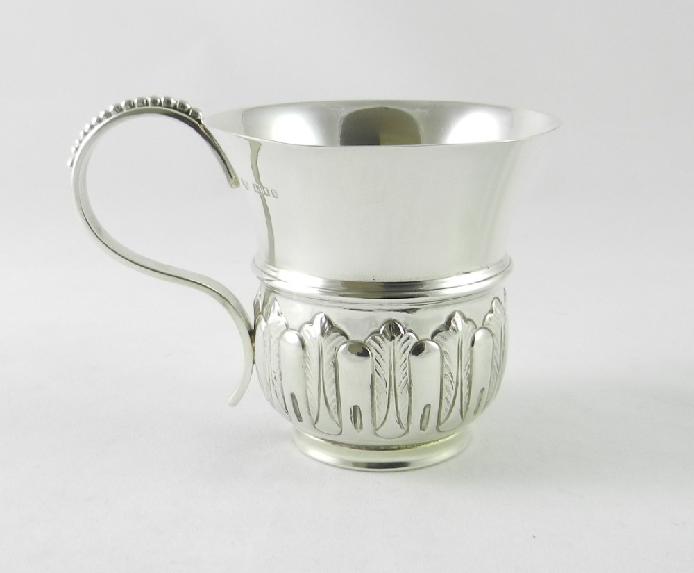 silver christening mug