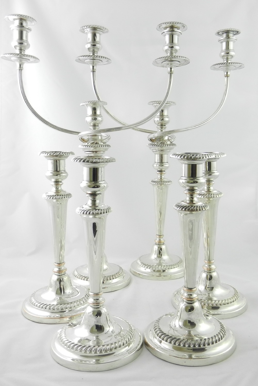 old sheffield plate candelabra suite