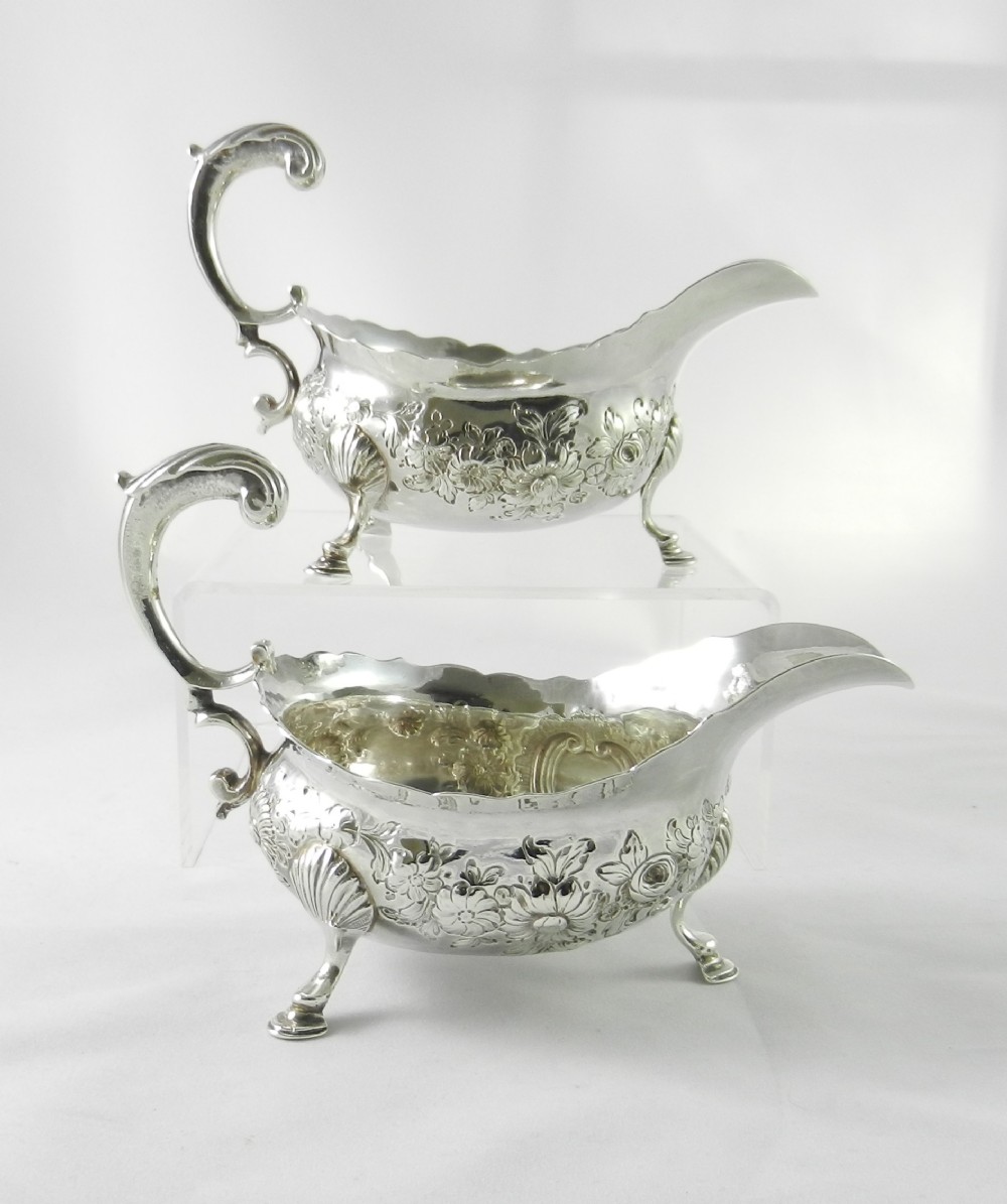 geoii silver sauce boats