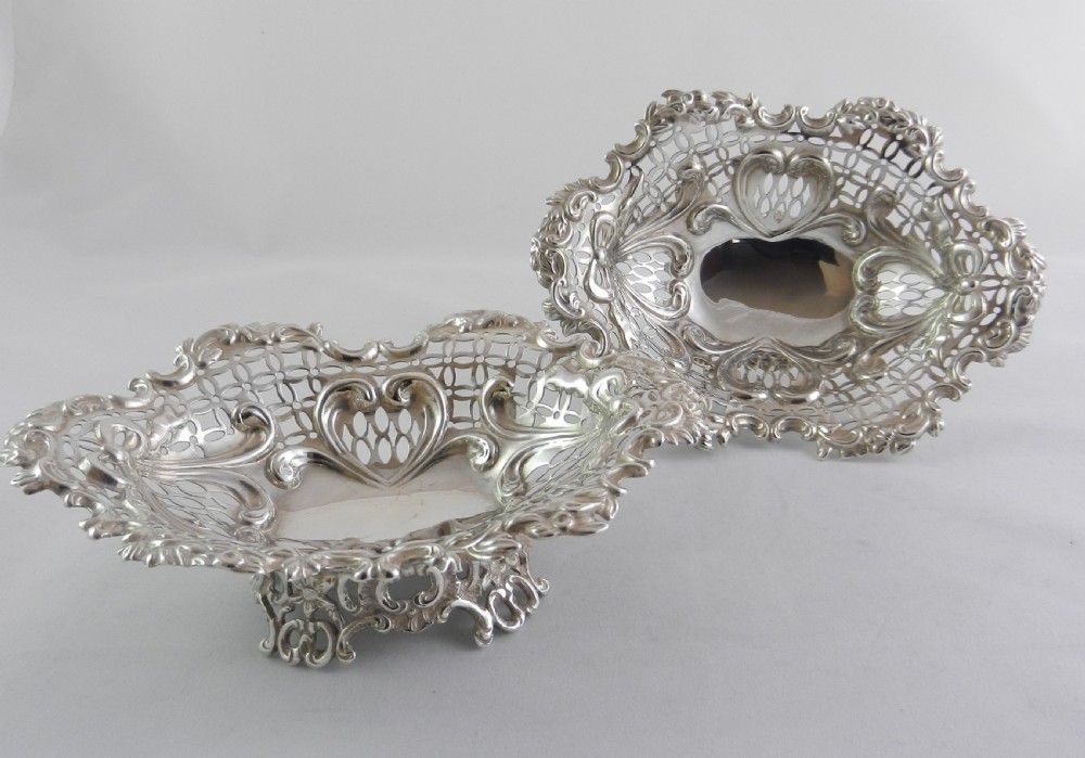 antique silver sweetmeat dishes