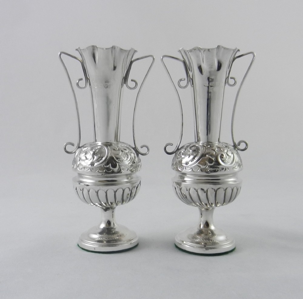 antique silver vases