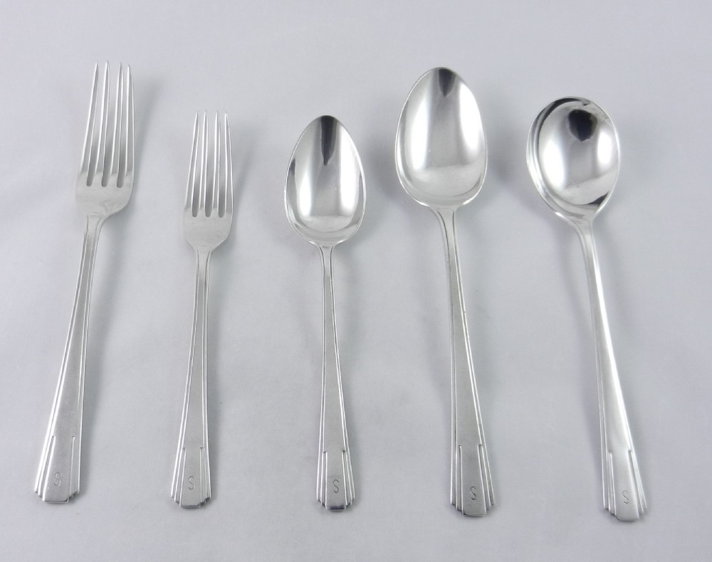 art deco silver cutlery set