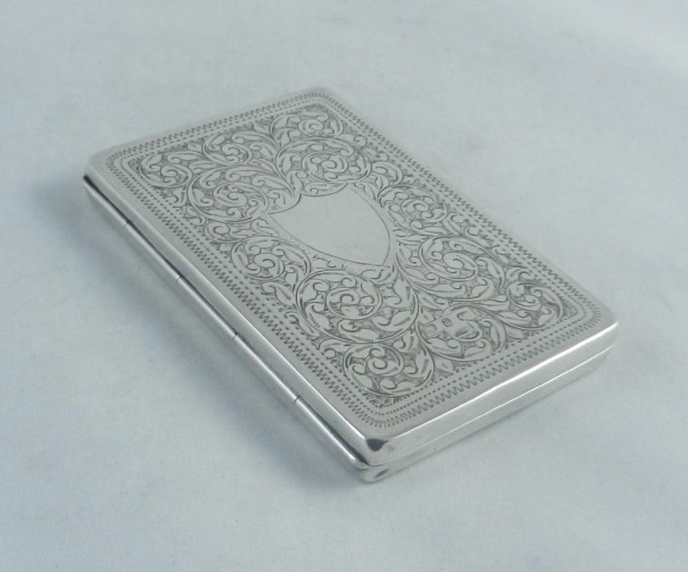 antique silver dance card case