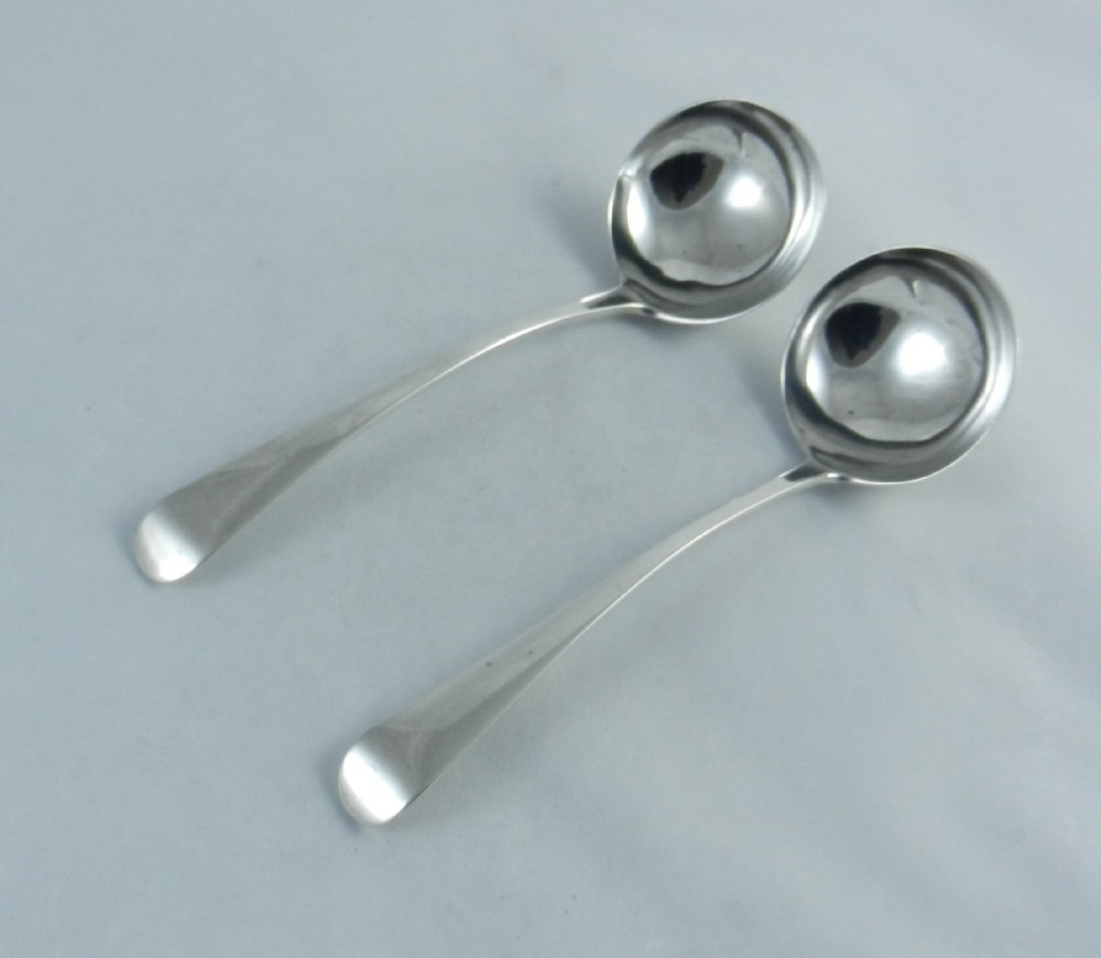 pair georgian silver sauce ladles