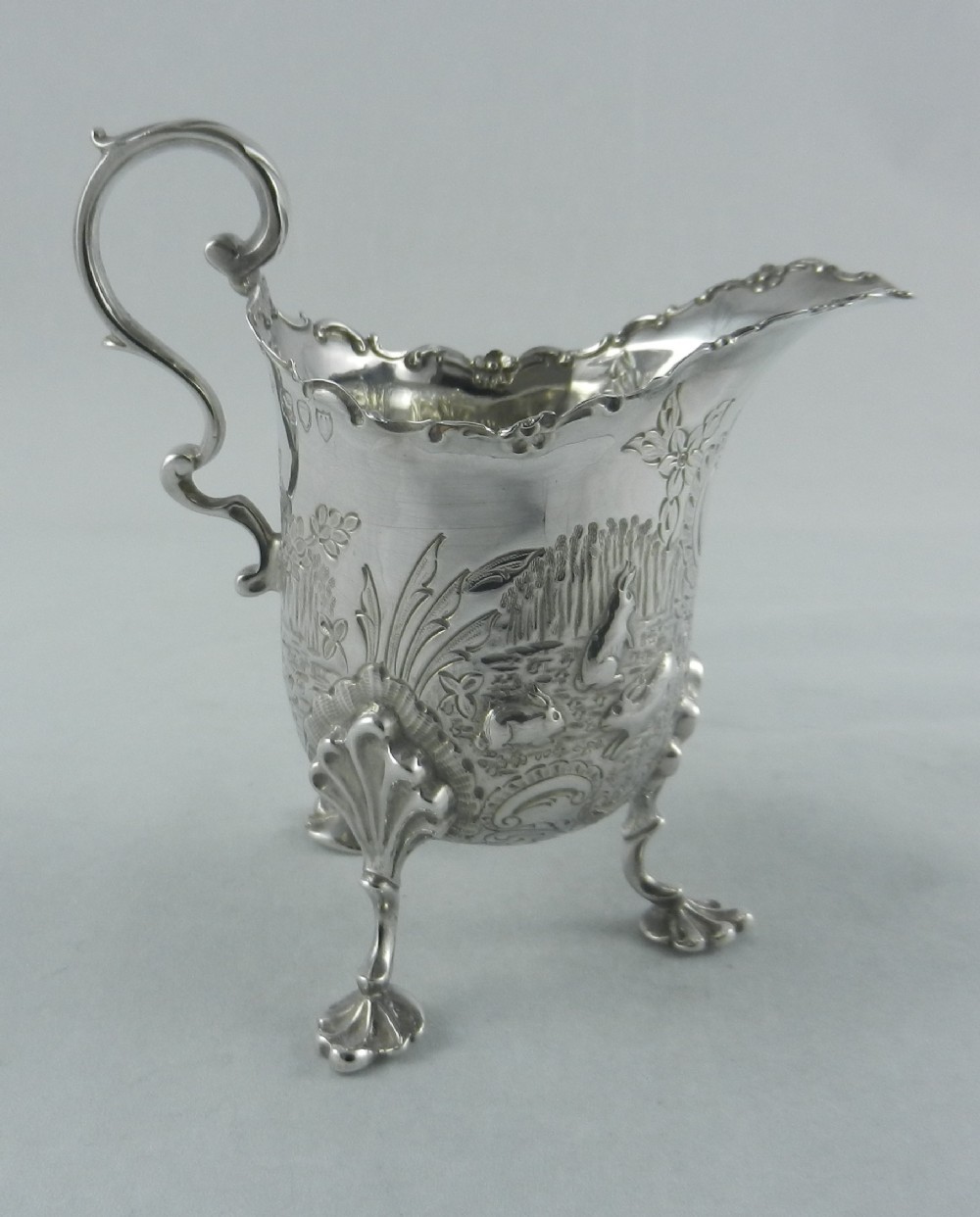 antique silver irish style cream jug