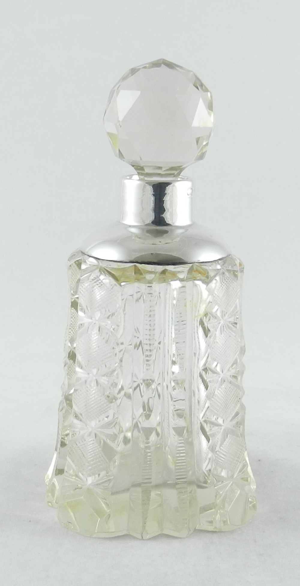 silvermounted cut glass perfume bottle