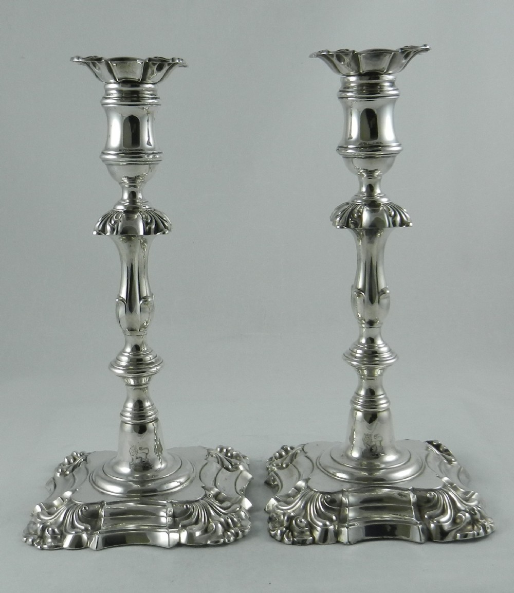 william iv silver candlesticks