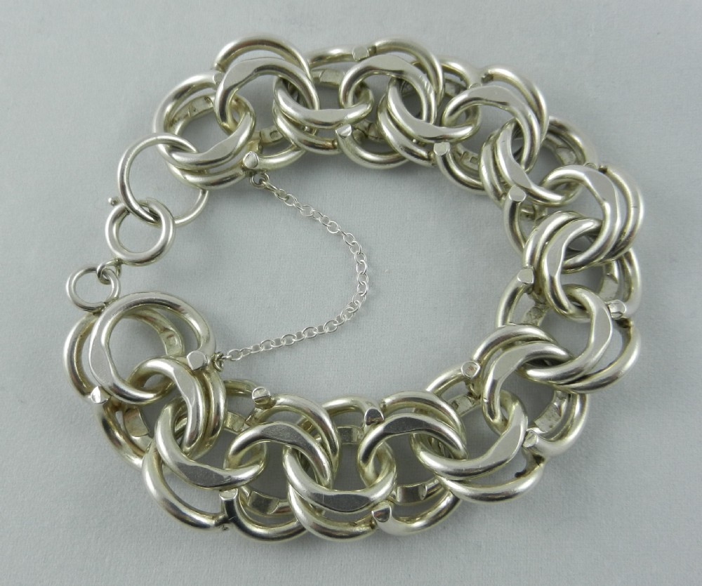 heavy silver link bracelet