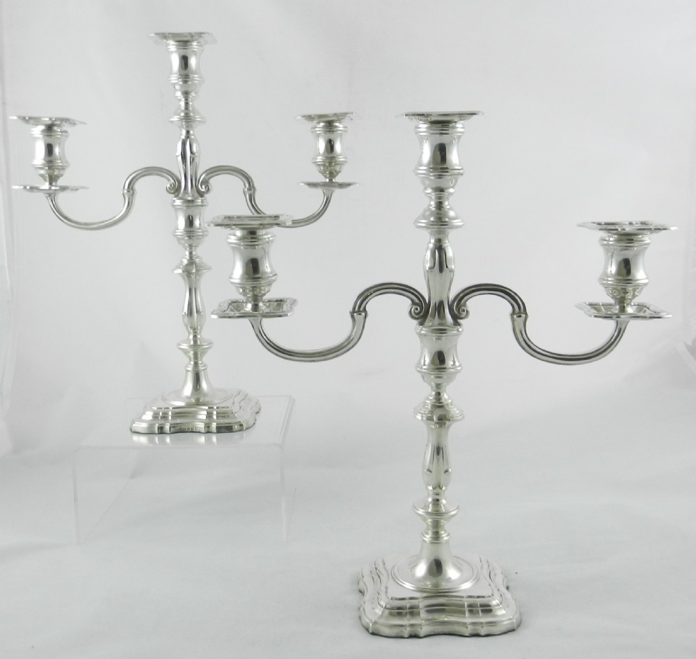 pair silver candelabra