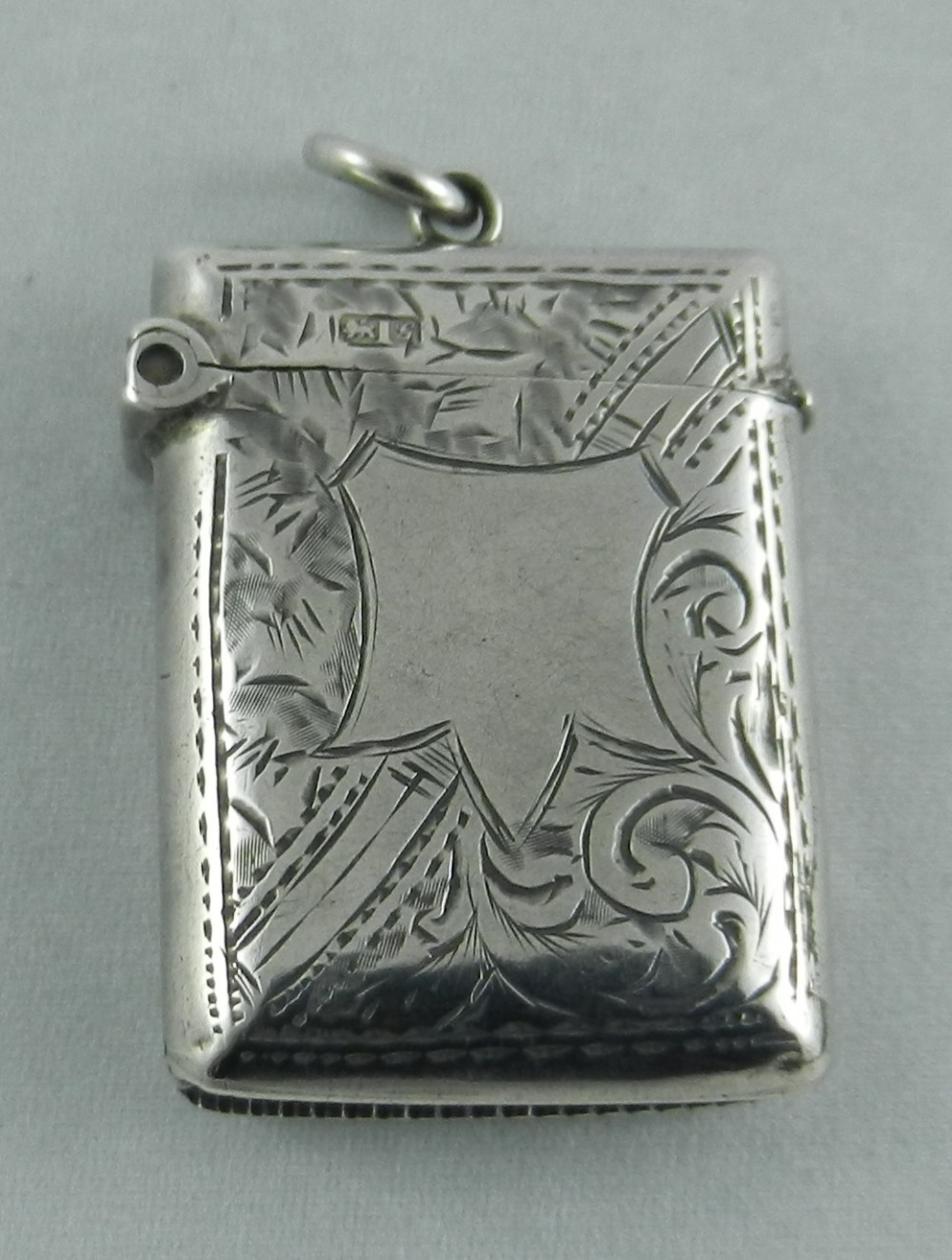 antique silver vesta case