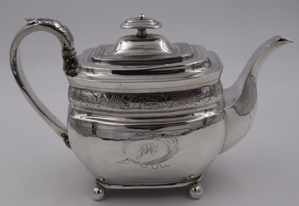 antique silver newcastle tea pot