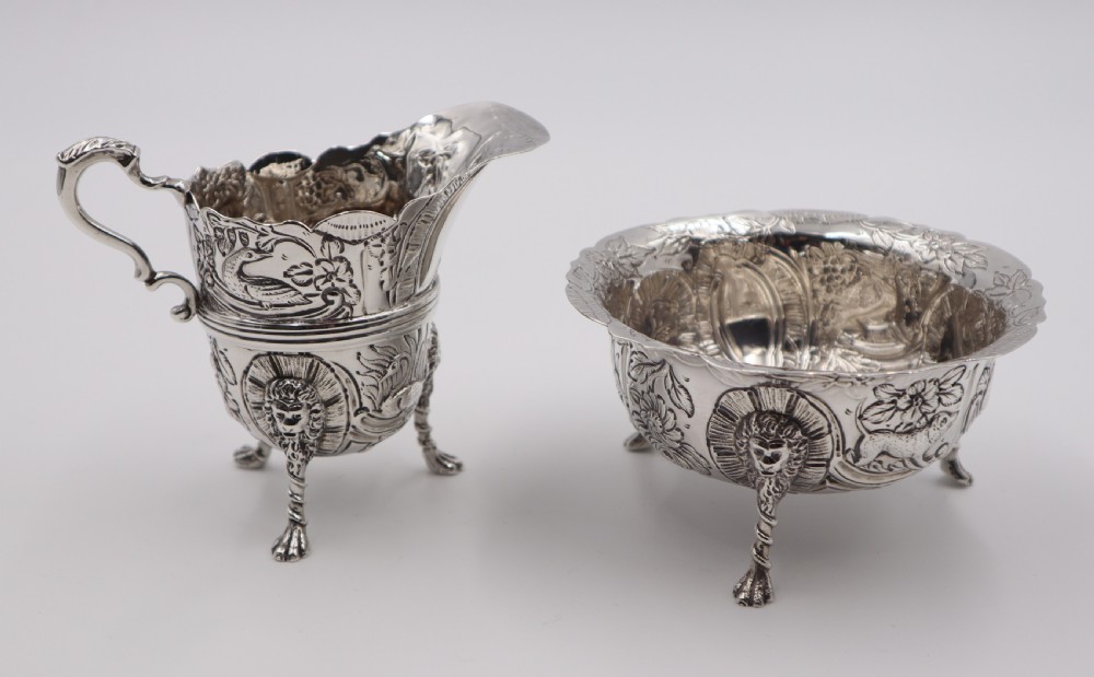 antique silver sugar cream