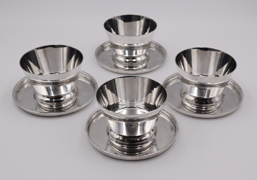 art deco silverplated dessert dishes