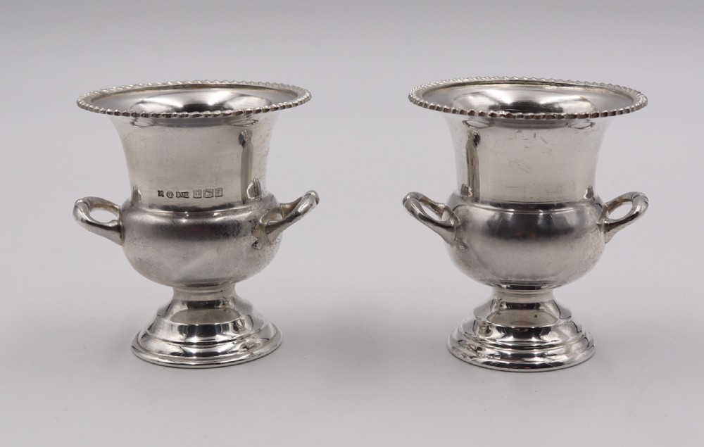 pair silver vases