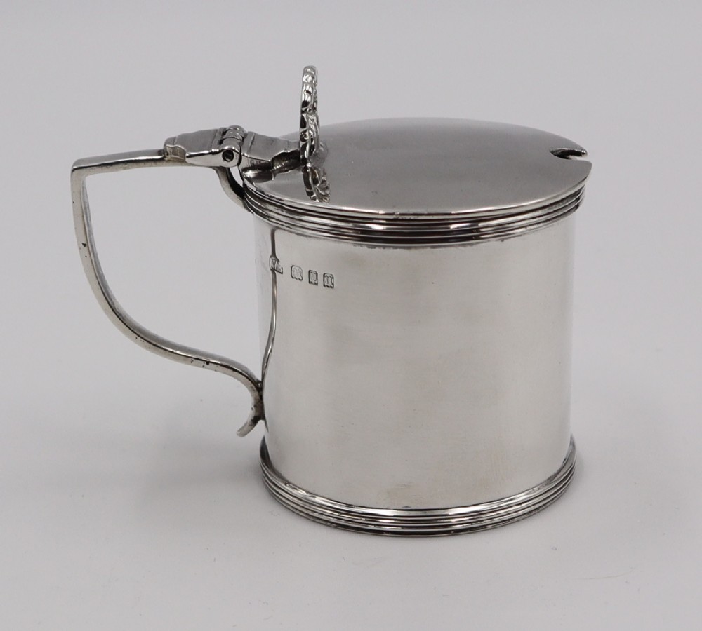 silver drum mustard pot
