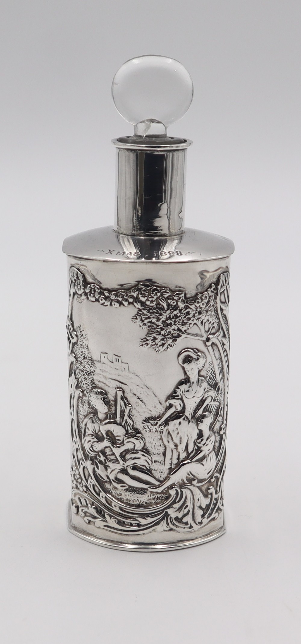 antique silver glass perfume bottle
