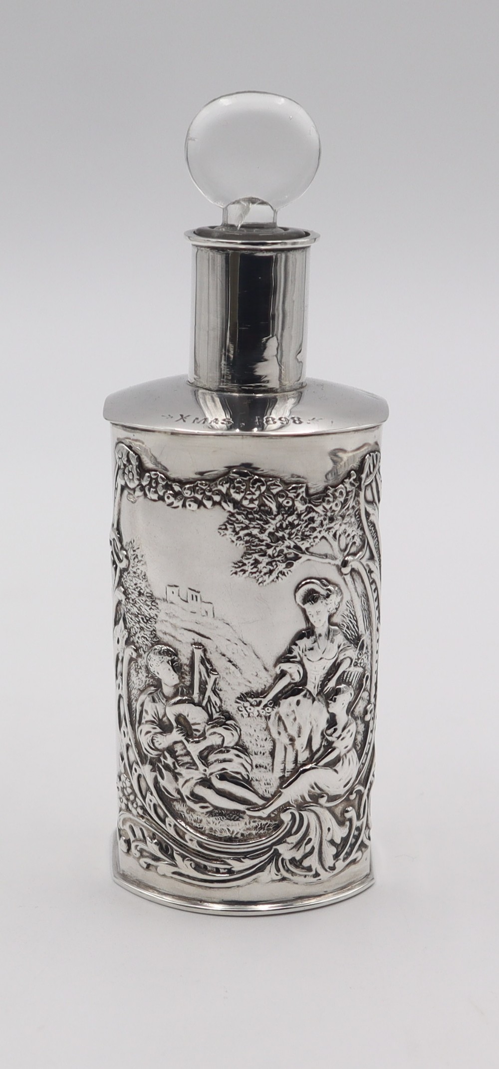 antique silver glass perfume bottle