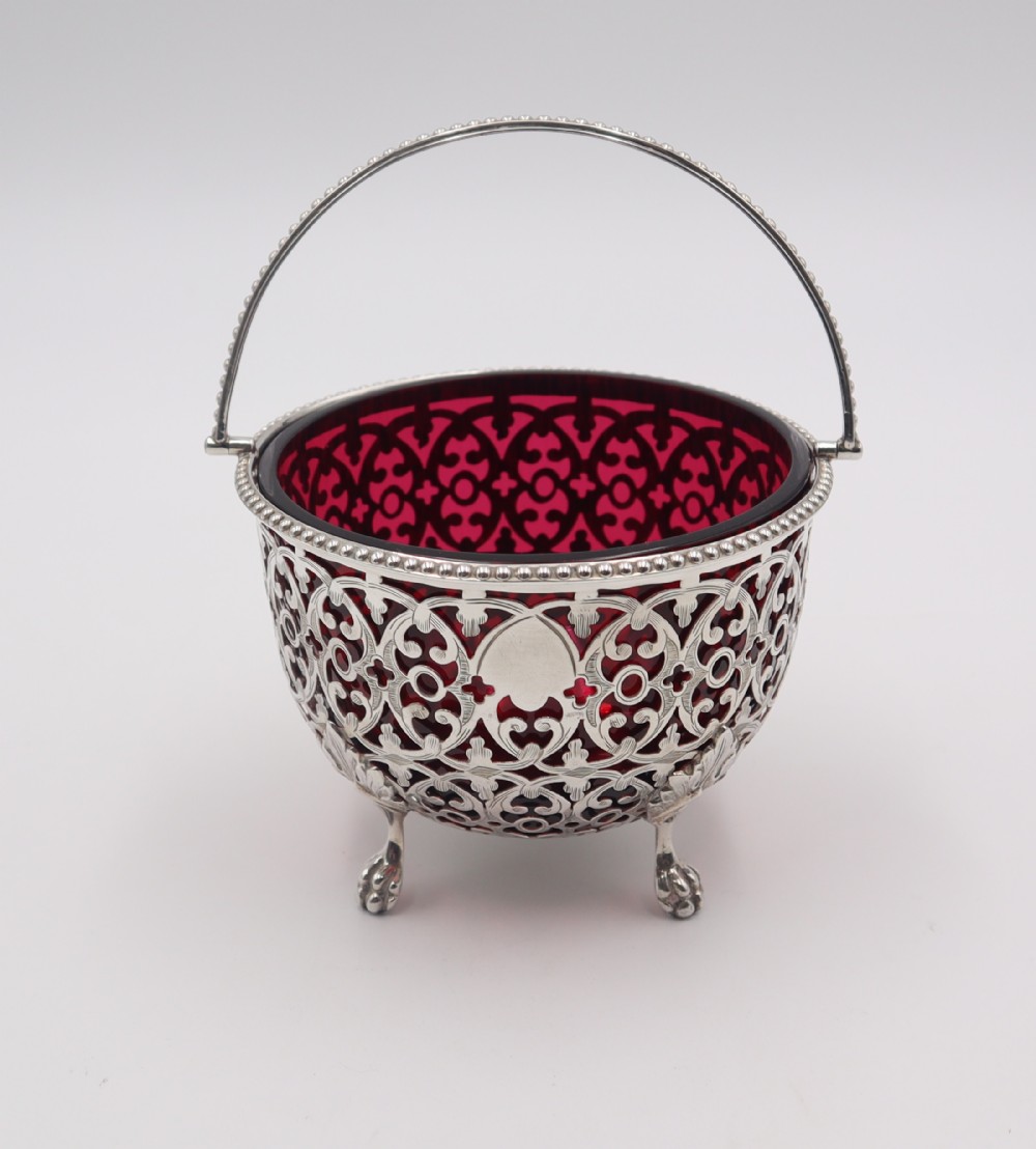 antique silver sugar basket