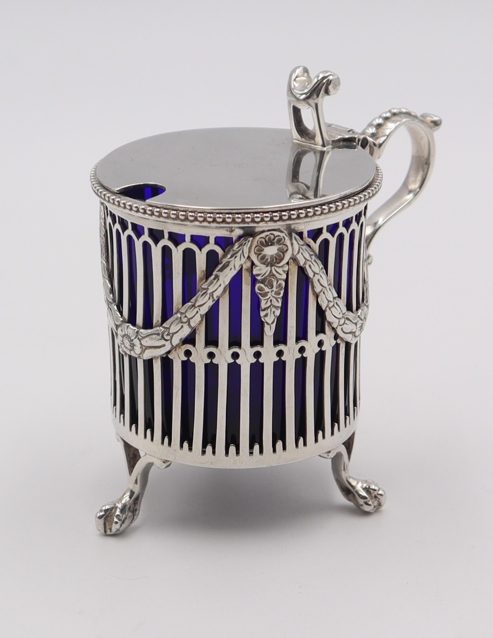 antique silver mustard pot