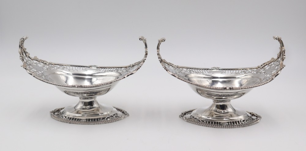 pair antique silver sweet stands