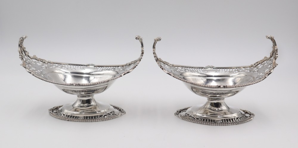 pair antique silver sweet stands
