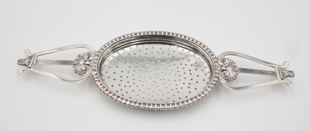 antique scottish silver strainer