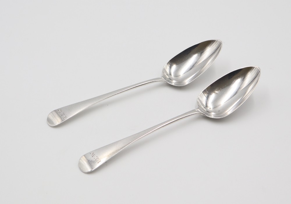 pair antique silver spoons