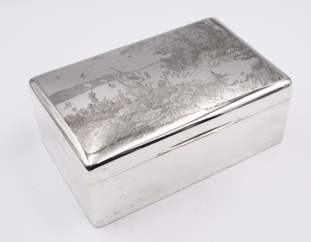 antique silver cigar box